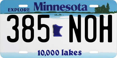 MN license plate 385NOH
