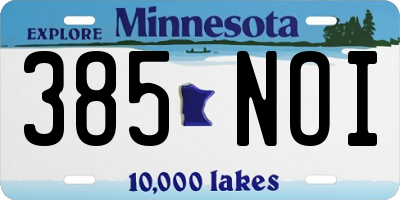 MN license plate 385NOI