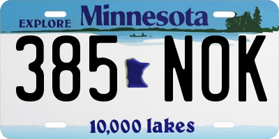 MN license plate 385NOK