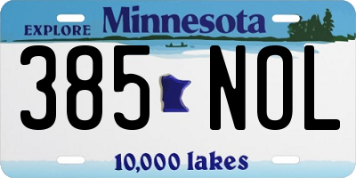 MN license plate 385NOL