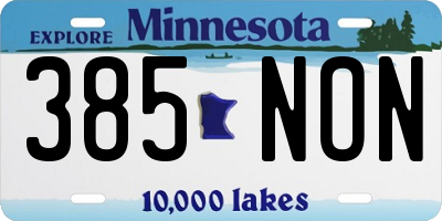 MN license plate 385NON