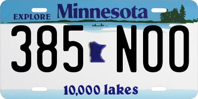 MN license plate 385NOO