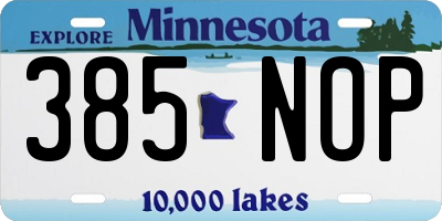 MN license plate 385NOP