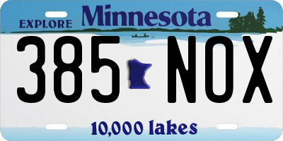 MN license plate 385NOX