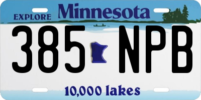 MN license plate 385NPB