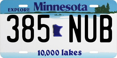 MN license plate 385NUB