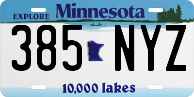 MN license plate 385NYZ
