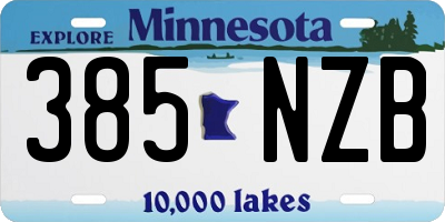 MN license plate 385NZB