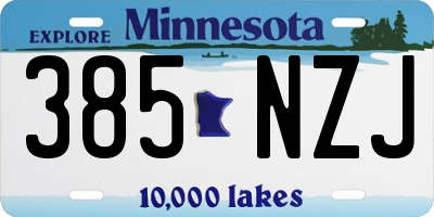 MN license plate 385NZJ
