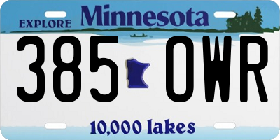 MN license plate 385OWR