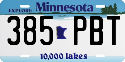 MN license plate 385PBT