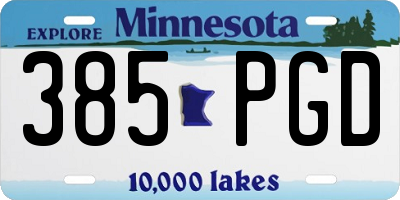 MN license plate 385PGD