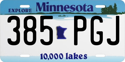 MN license plate 385PGJ