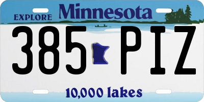 MN license plate 385PIZ