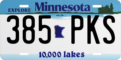 MN license plate 385PKS