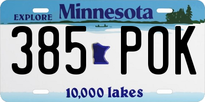 MN license plate 385POK