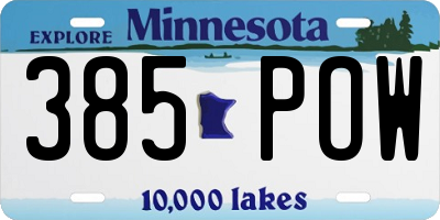 MN license plate 385POW