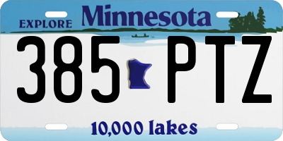 MN license plate 385PTZ
