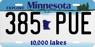 MN license plate 385PUE