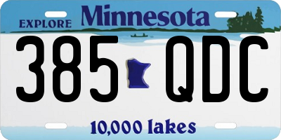 MN license plate 385QDC