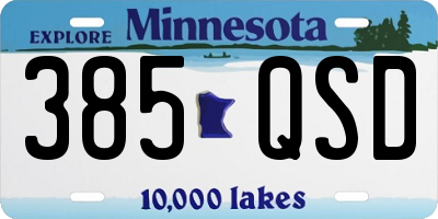 MN license plate 385QSD
