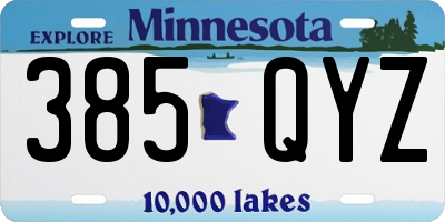 MN license plate 385QYZ