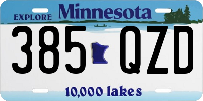 MN license plate 385QZD