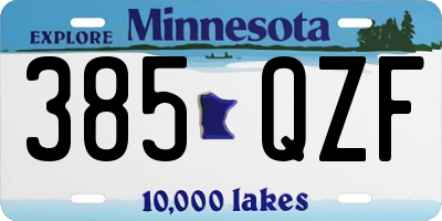 MN license plate 385QZF