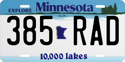 MN license plate 385RAD
