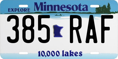 MN license plate 385RAF