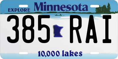 MN license plate 385RAI