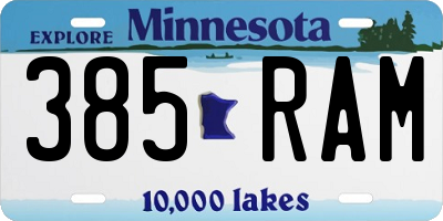 MN license plate 385RAM