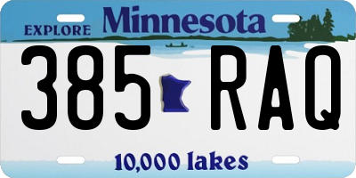 MN license plate 385RAQ