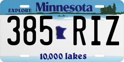MN license plate 385RIZ