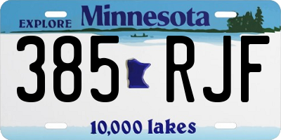 MN license plate 385RJF