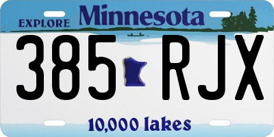 MN license plate 385RJX