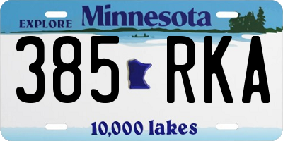 MN license plate 385RKA