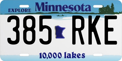 MN license plate 385RKE