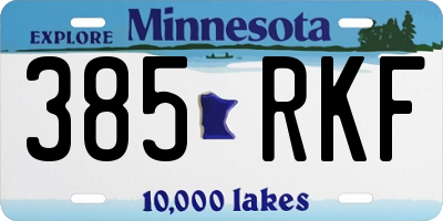 MN license plate 385RKF