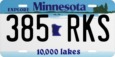 MN license plate 385RKS