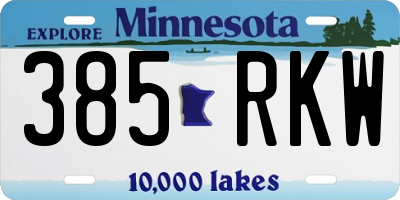 MN license plate 385RKW