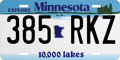 MN license plate 385RKZ