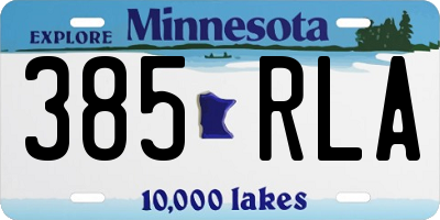 MN license plate 385RLA
