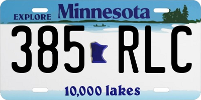 MN license plate 385RLC