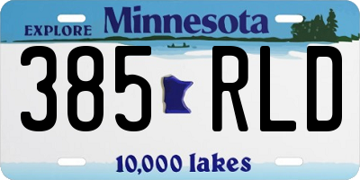 MN license plate 385RLD