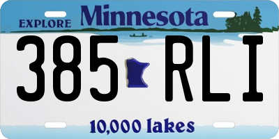 MN license plate 385RLI