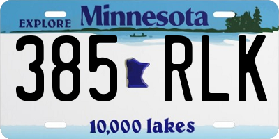 MN license plate 385RLK