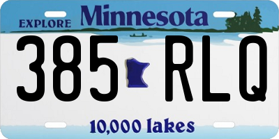 MN license plate 385RLQ
