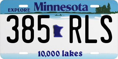 MN license plate 385RLS