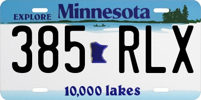 MN license plate 385RLX